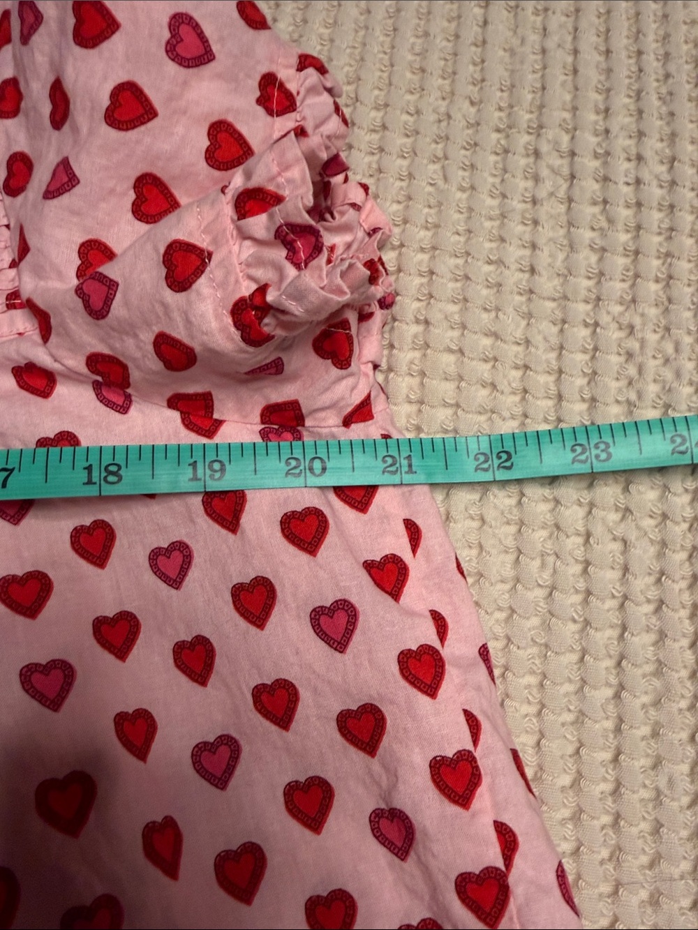 Printfresh Mini Candy Hearts Pintuck Short Set Pink and Red Mini Heart L - Picture 11 of 15